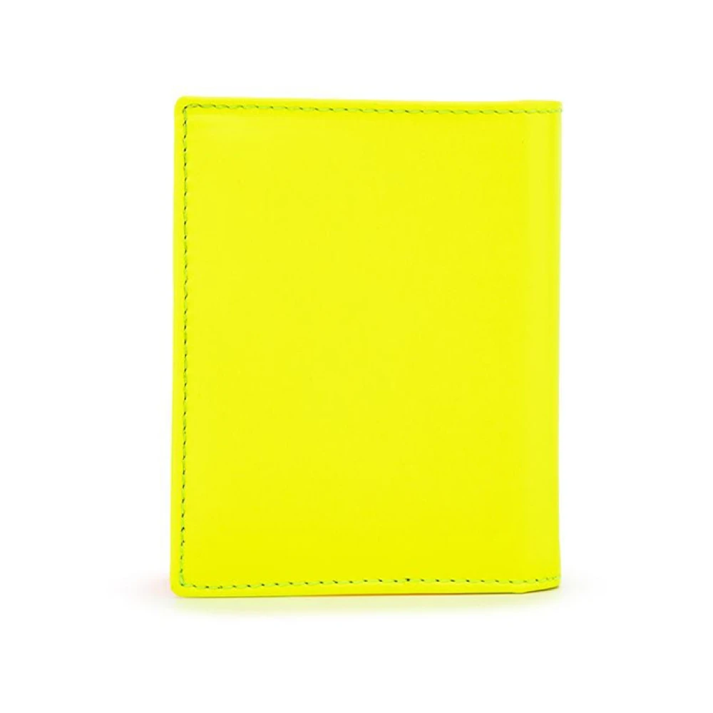 Comme des Garçons Fluorescerende Roze Leren Kaarthouder Yellow Dames
