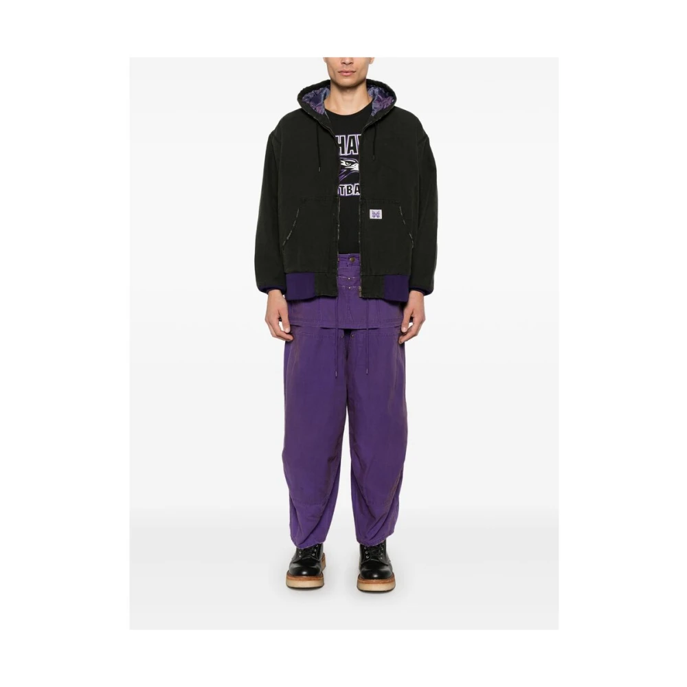 Needles Verontruste Katoenen Hoodie Black Heren