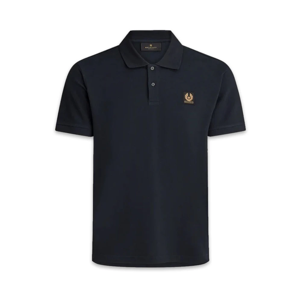 Belstaff Donker Ink Katoenen Pique Polo met Phoenix Embleem Blue Heren