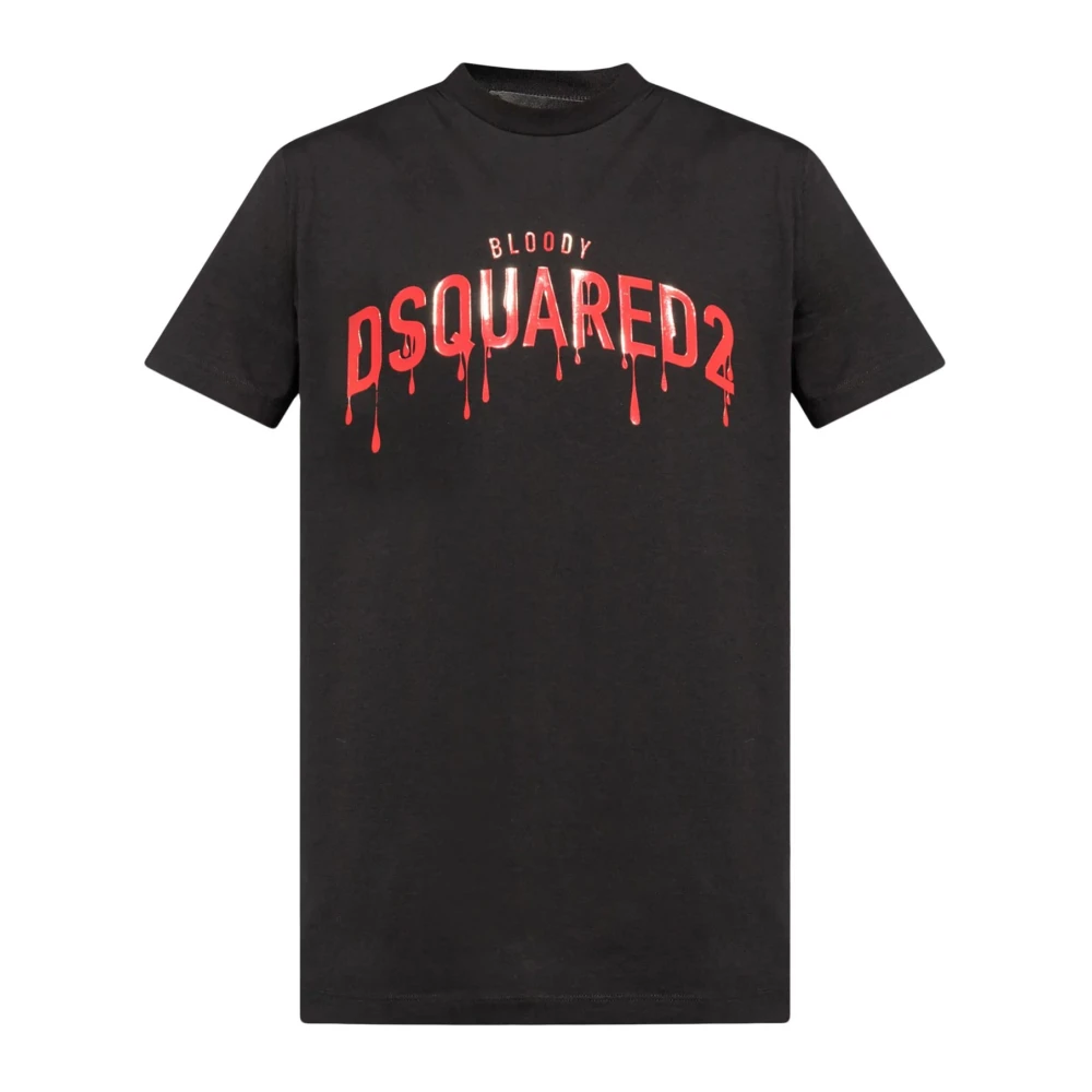 Dsquared2 Logo Print T-shirt Zwart Black Heren