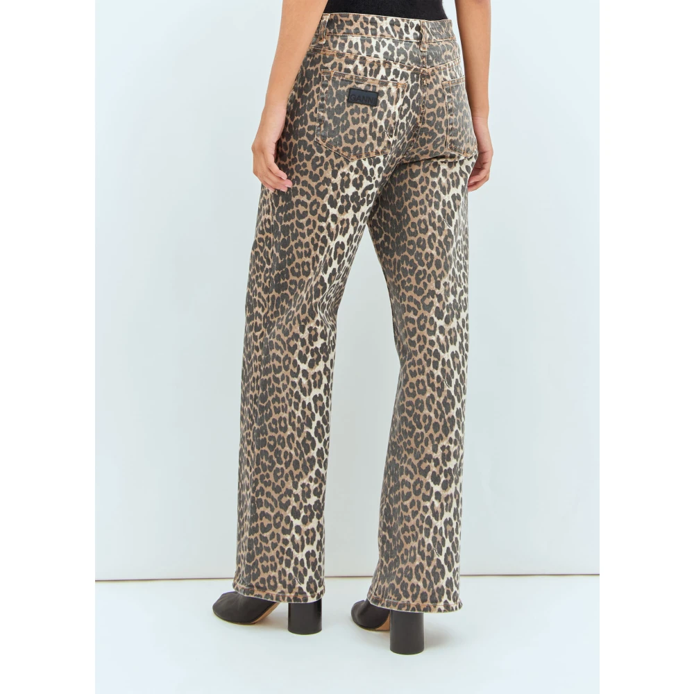 Ganni Luipaardprint Izey Broek Brown Dames