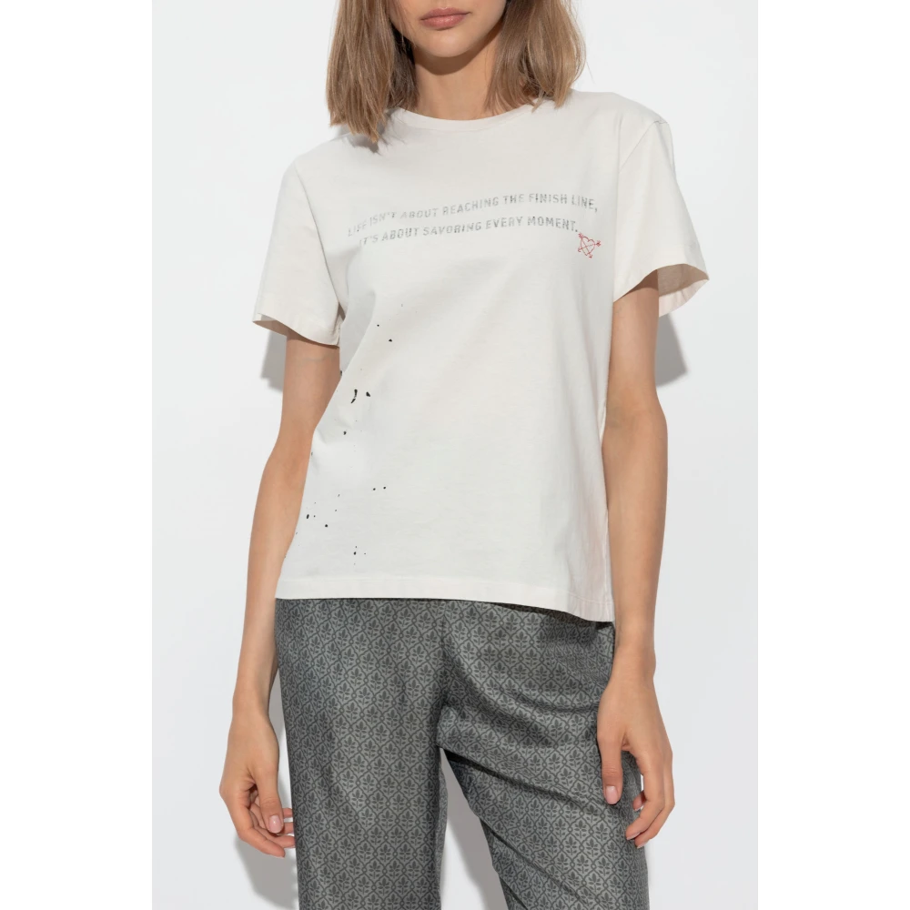 Golden Goose T-shirt met print White Dames