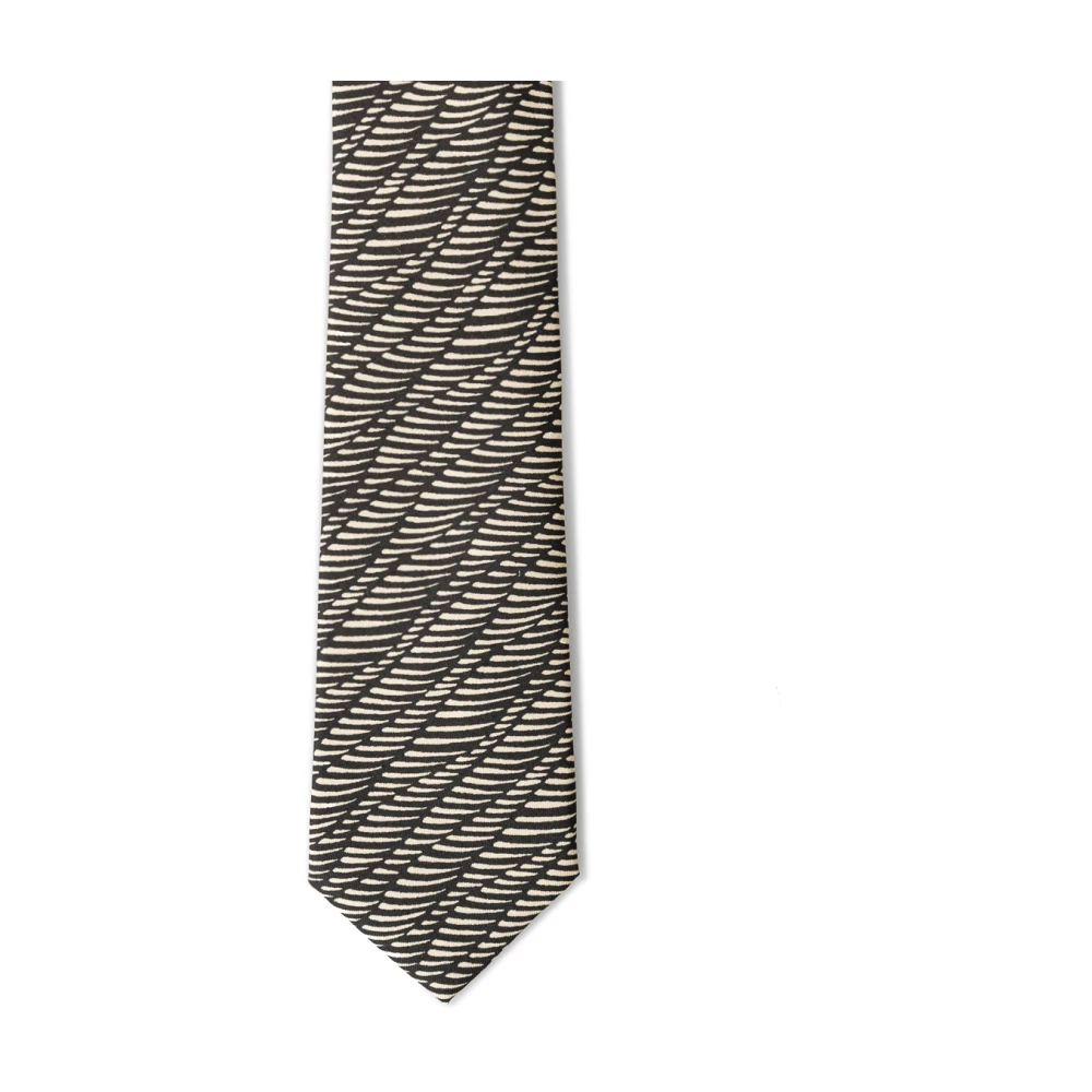 Giorgio Armani Zebra Print Zijden Stropdas Black Heren