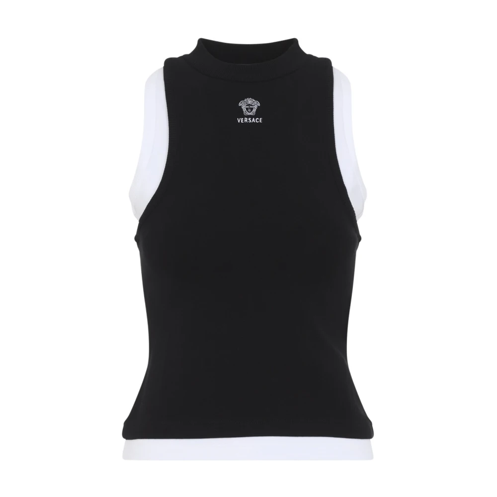 Versace Camiseta Sin Mangas Vintage Tops Mujer Negro M