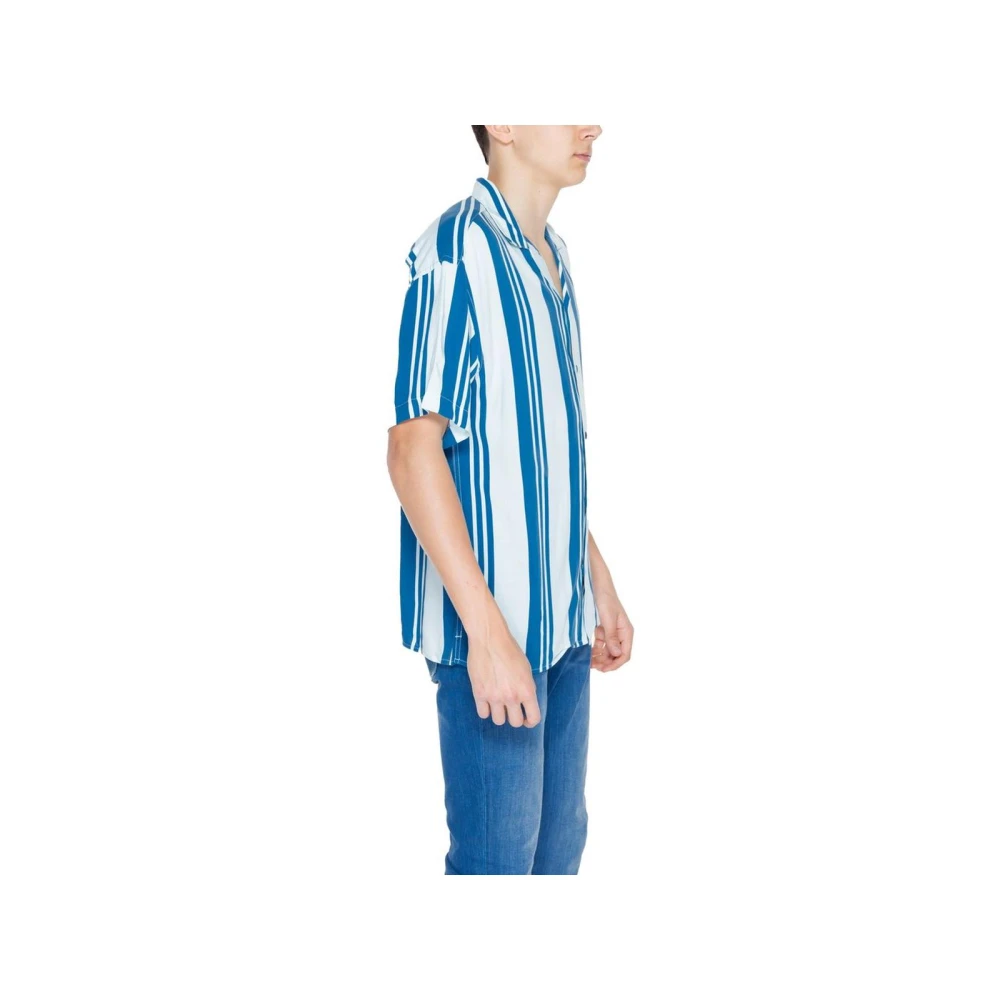 jack & jones Blauw Gestreept Kortemouw Overhemd Multicolor Heren