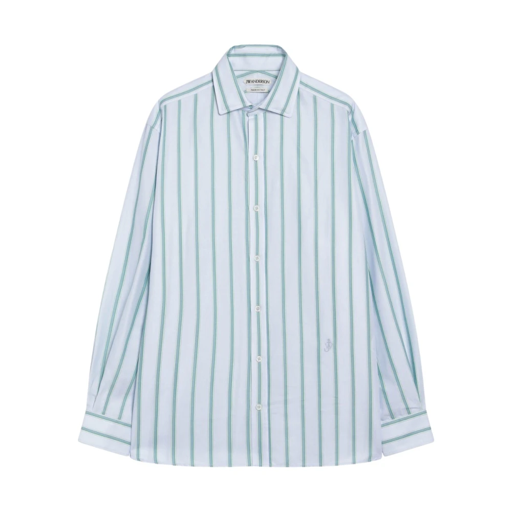 Jw Anderson Striped Dress Shirt - Male - Formal Shirts - Blue - L - Shirts