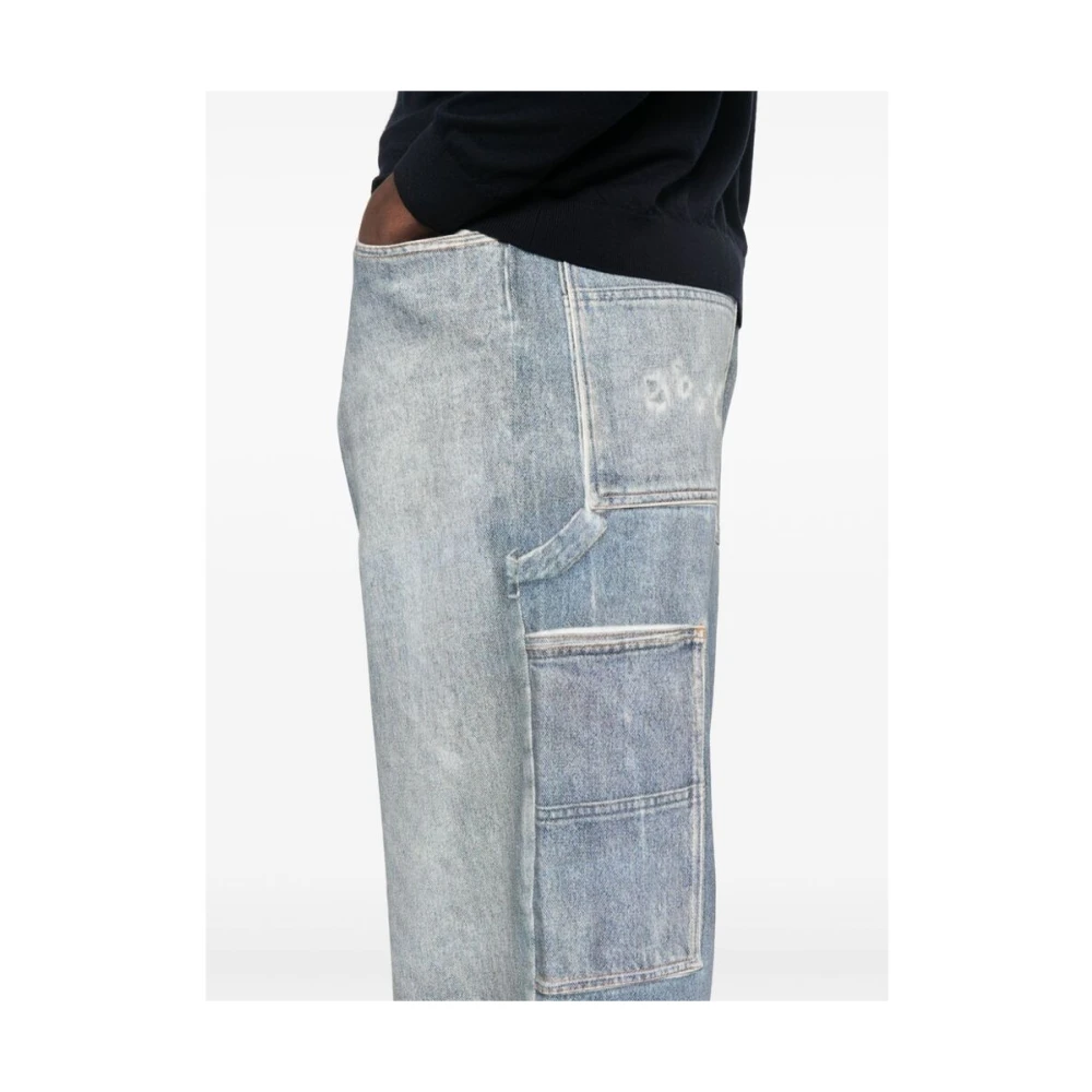 Emporio Armani Lichtblauwe Katoenmix Wide Leg Jeans Blue Heren