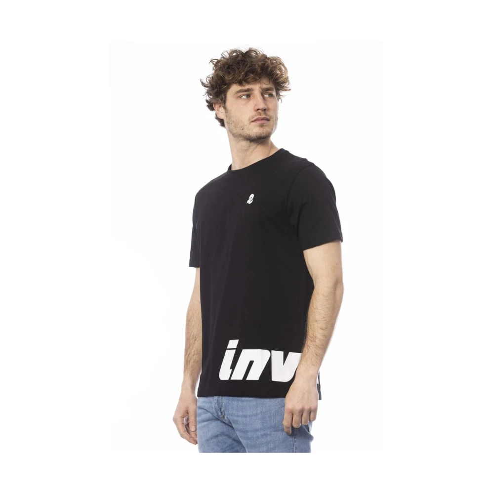 Invicta Zwart Katoenen T-shirt met Logo Print Black Heren