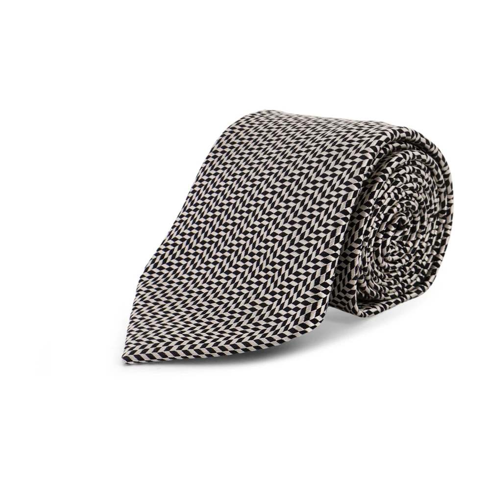 Tom Ford Men's Black Ties, One Size, Silk Tie With Micro-Pattern