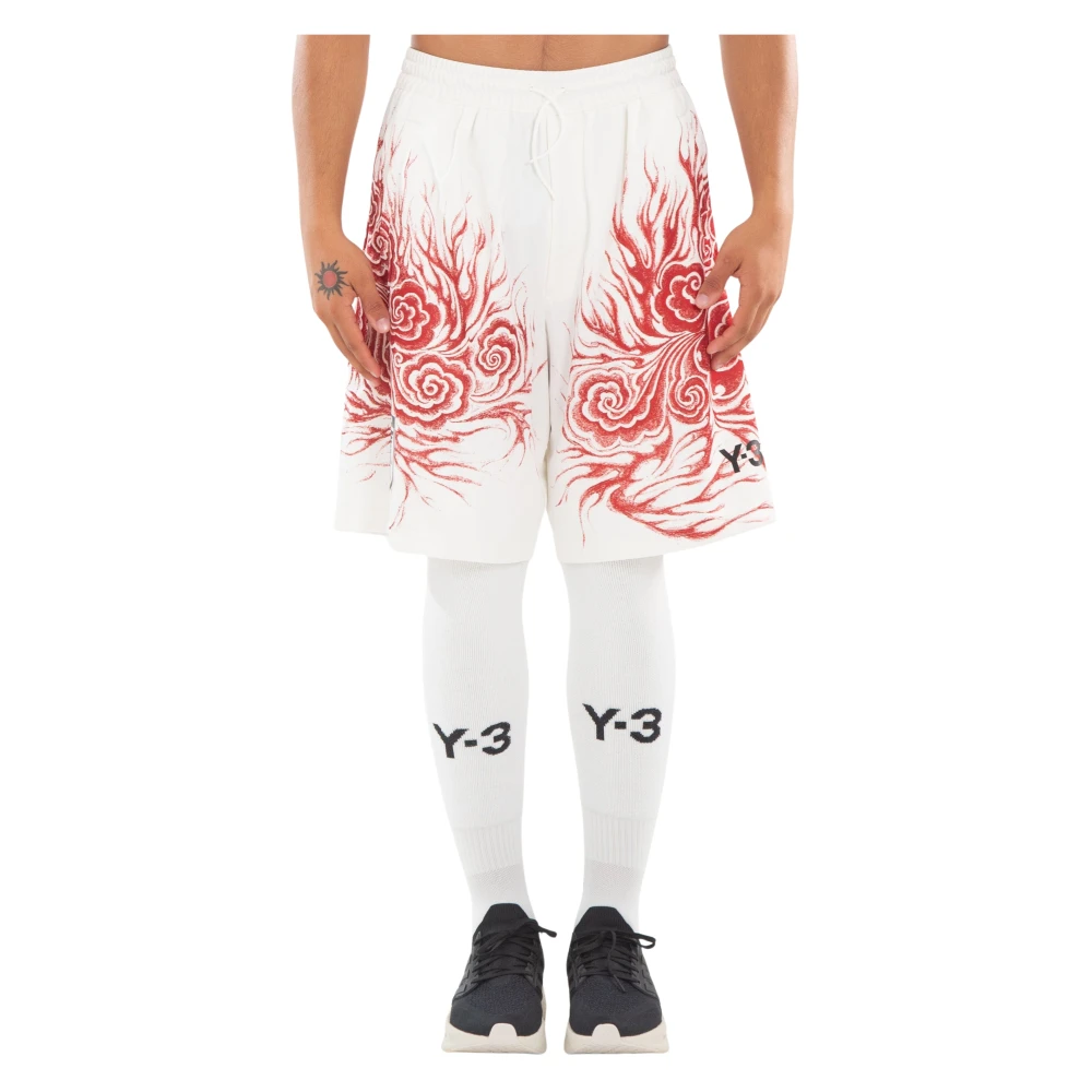 Y-3 Grafische Shorts in Cwhite Tepore White Heren