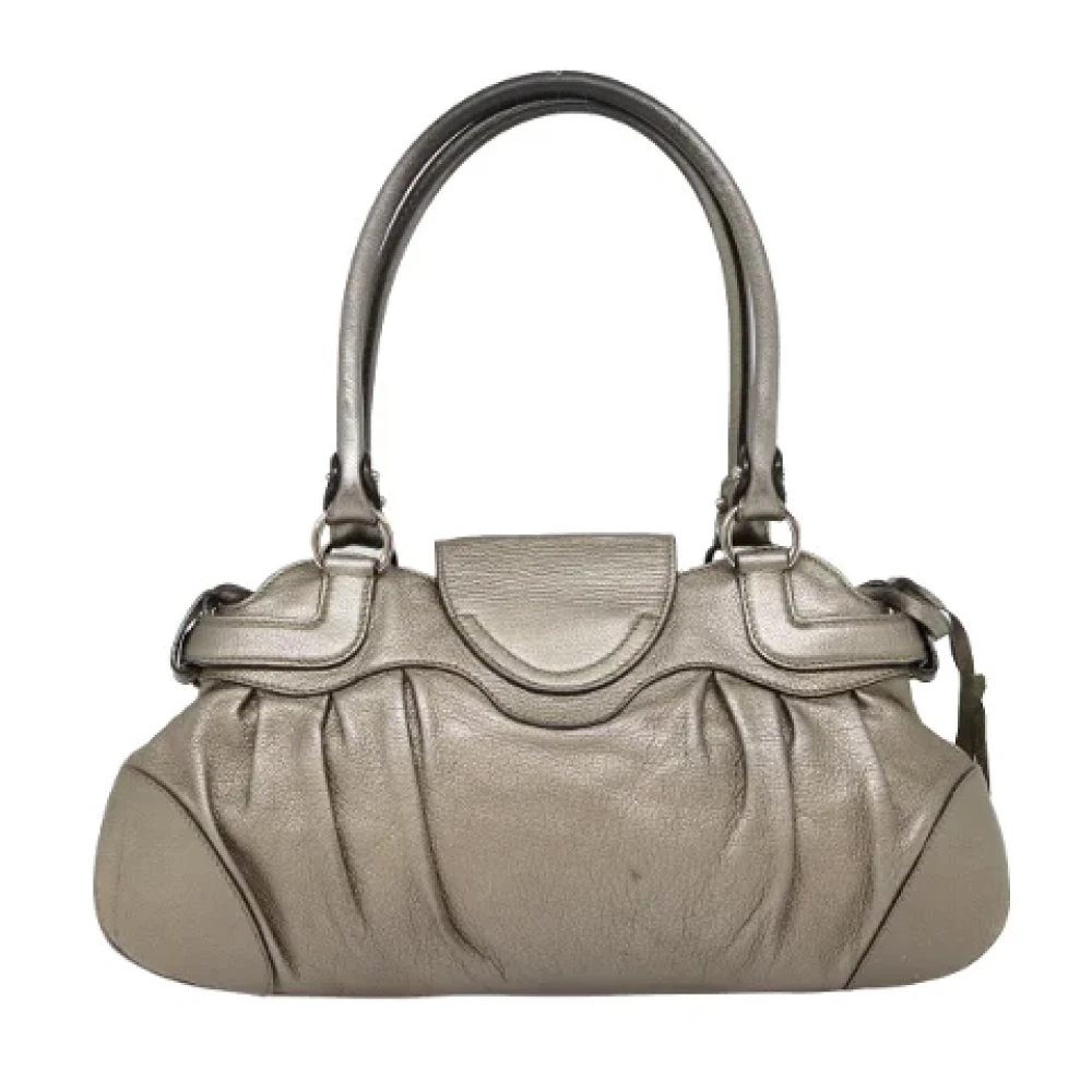 Salvatore Ferragamo Pre-owned Leather handbags Gray Dames