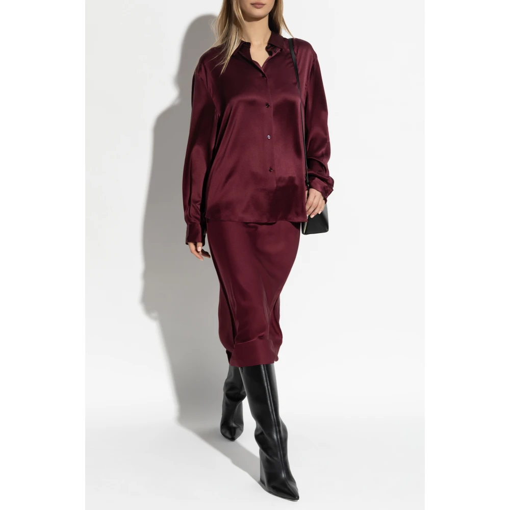 Lisa Yang Zijden shirt Red Dames