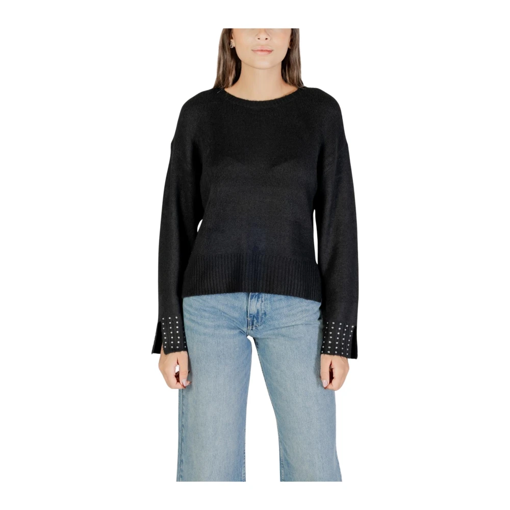 Only Women's Black Round Neck Long Sleeve Knitwear