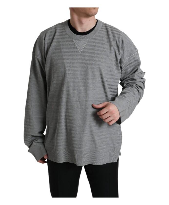 pull-en-soie-raye-avec-col-rond