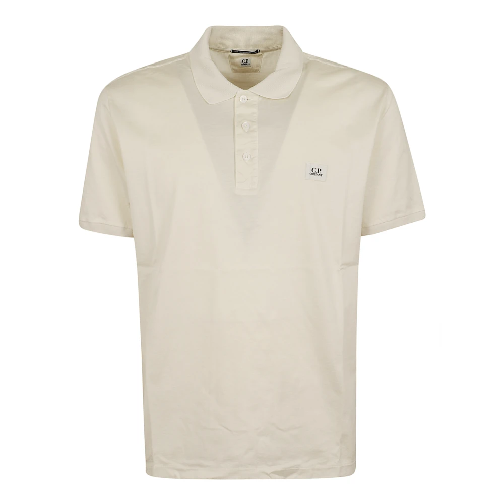 C.p. Company Men's Beige Polo Shirts, S, 70/2 Mercerized Jersey Gasato Short Sleeve Polo