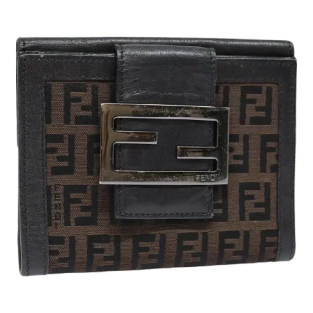 Fendi Vintage Pre-owned Canvas wallets Black Dames