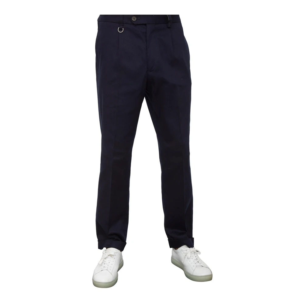Paolo Pecora Blauwe Stoffen Broek Stijlvol Model Blue Heren