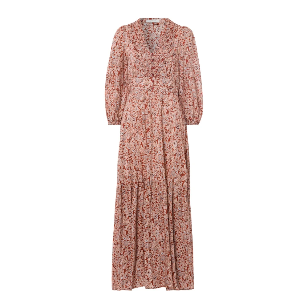 IVY OAK Maxi V-hals Jurk met Ballonmouwen Multicolor Dames