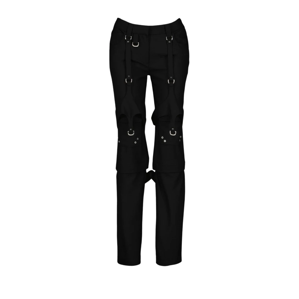 Off White Women's Black Wool Cargo Trousers - Straight Trousers - S - Trousers