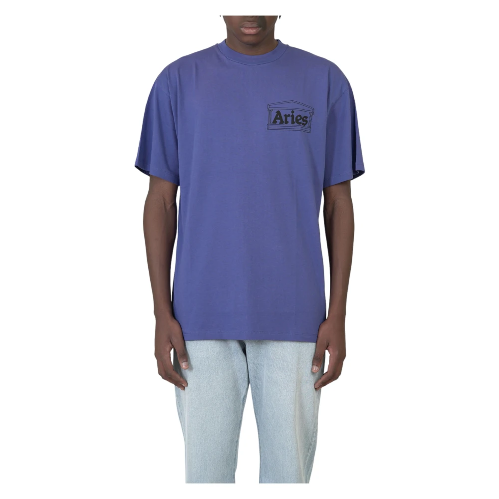 Aries Blauwe Temple Tee T-shirt Blue Heren