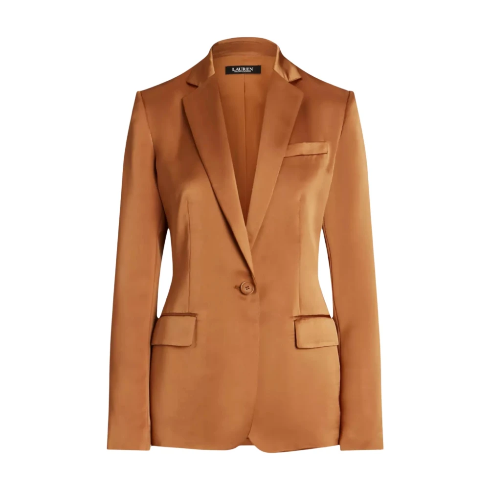 Ralph Lauren Satijnen Blazer Brown Dames