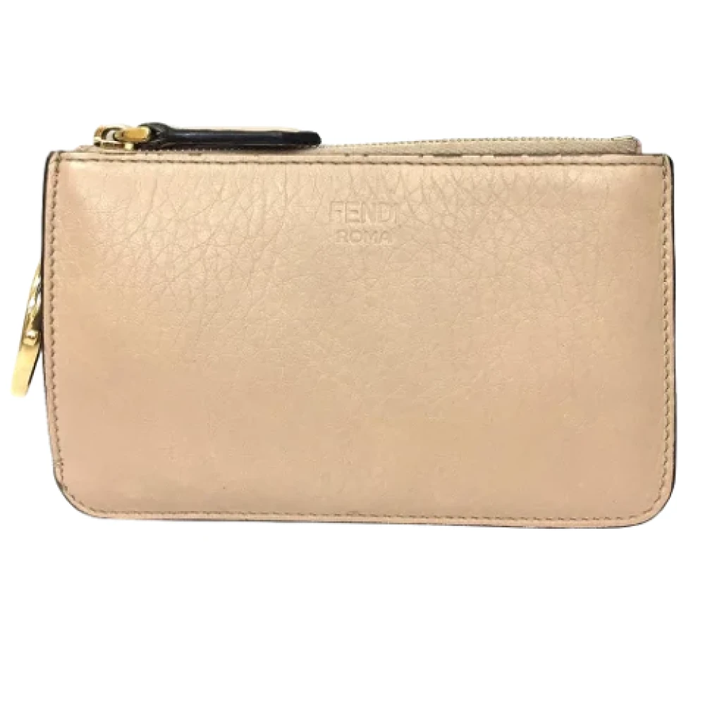 Fendi Vintage Pre-owned Leather wallets Beige Dames