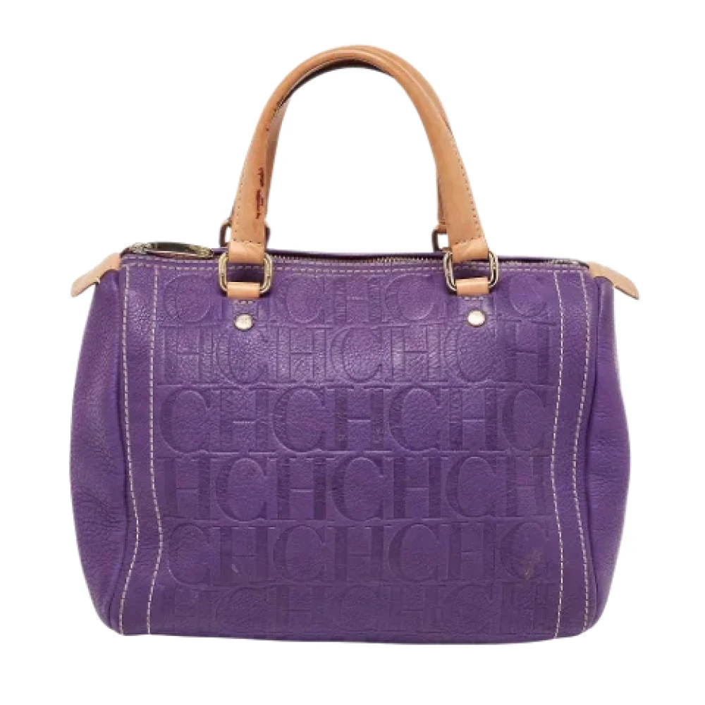 Carolina Herrera Pre-owned Leather handbags Purple Dames