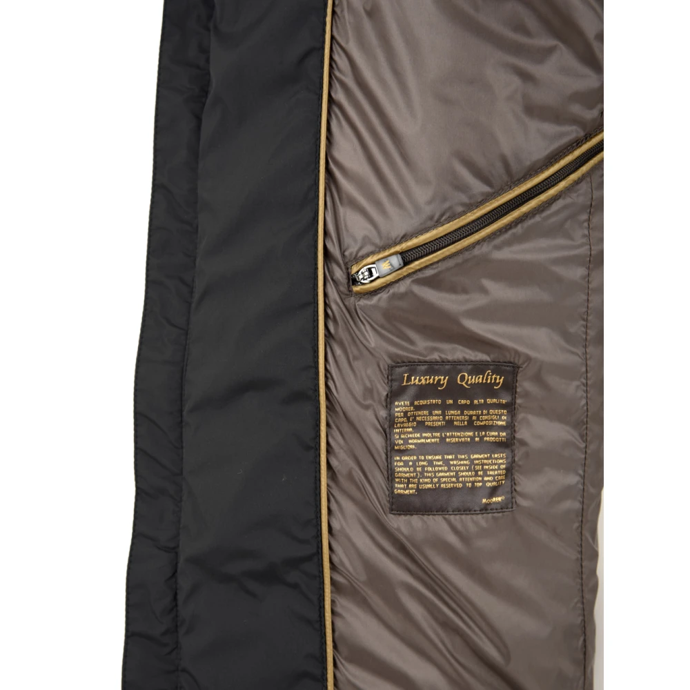 Moorer Quilted Boudin Front Zip Jacket Blue Heren