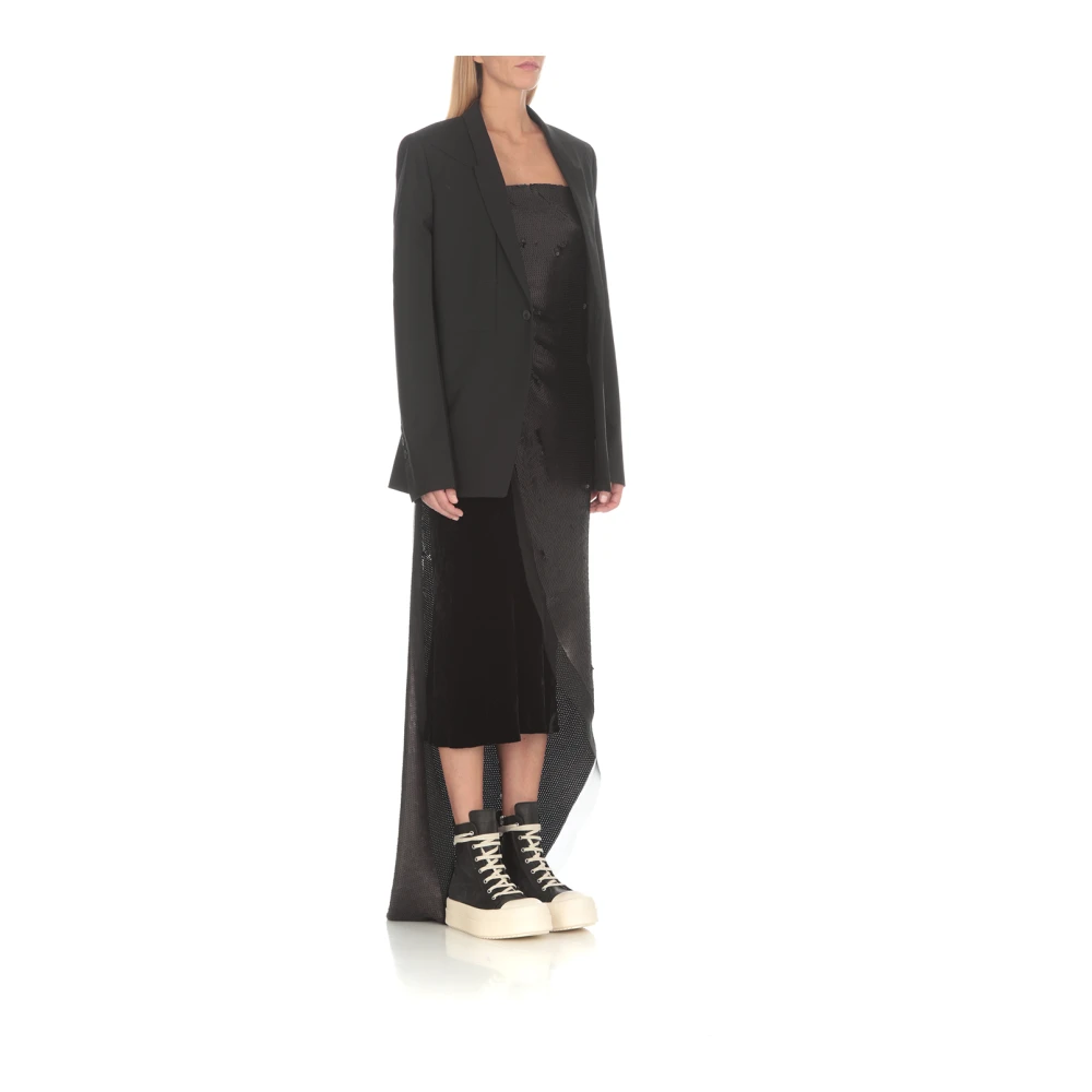 Rick Owens Zwarte Sequin Zijden Top Black Dames