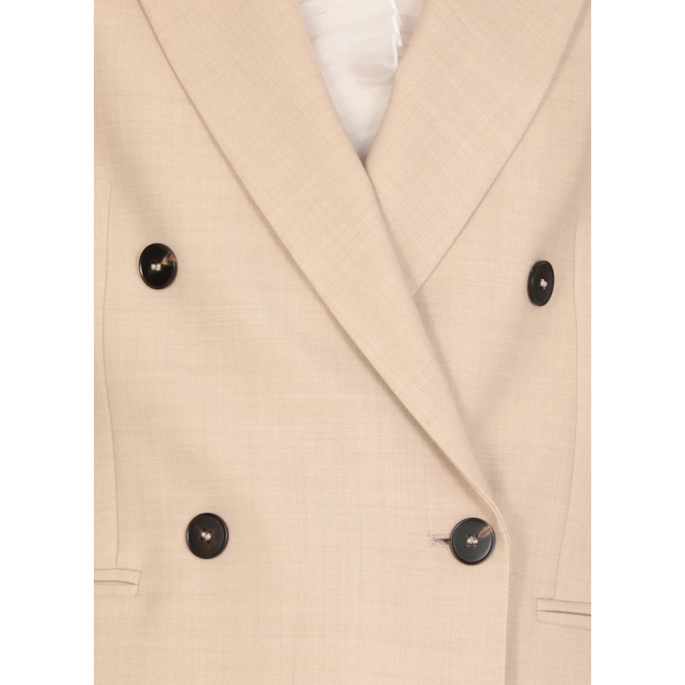 Antonelli Firenze Beige Wolblend Blazer Vrouw Beige Dames