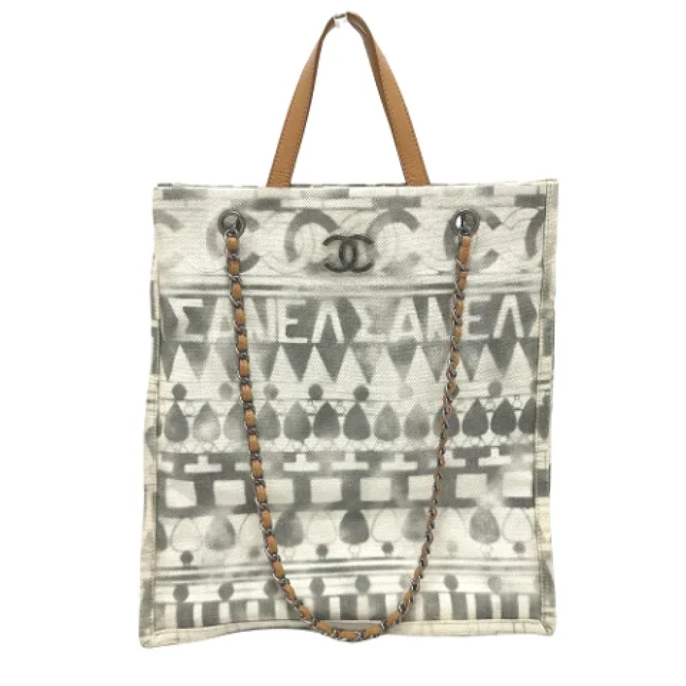 Chanel Vintage Pre-owned Canvas chanel-bags Gray Dames