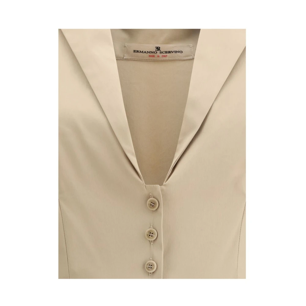 Ermanno Scervino Elegante Chemisier Jurk Beige Dames