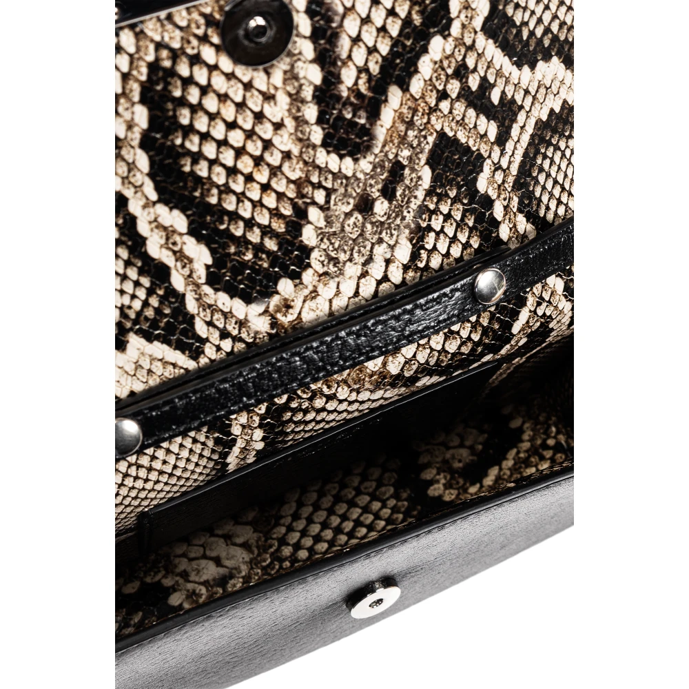 alexander mcqueen Leren clutch T-Bar Mini Black Dames