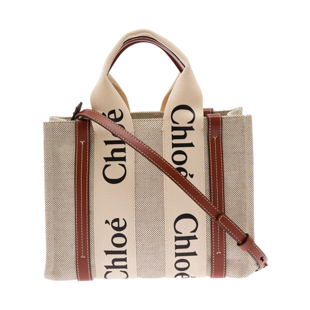 Chloé Women's Beige Shopping Bags, One Size, Mini Woody Tote Bag
