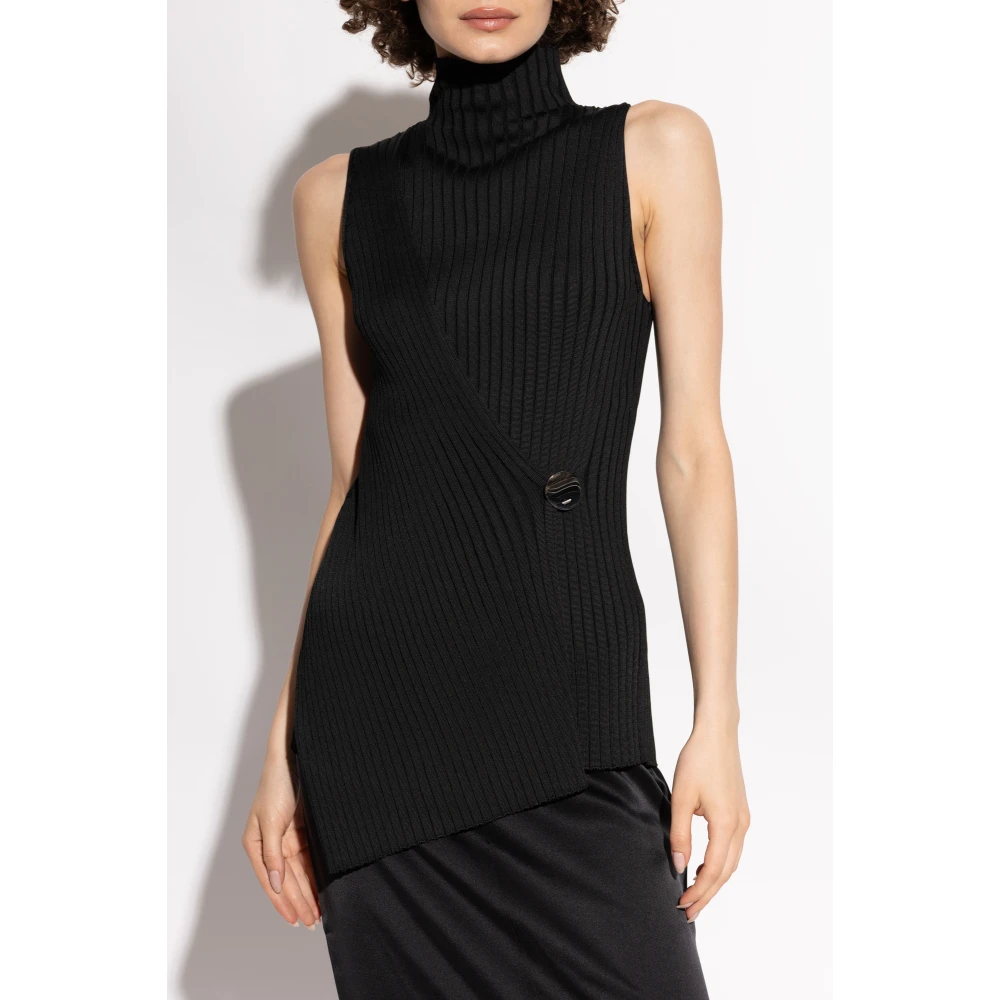 Jil Sander Ribgebreide top Black Dames