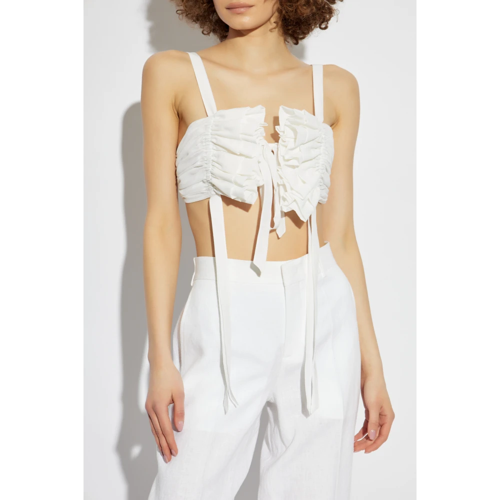 Moschino Korte top met bandjes White Dames