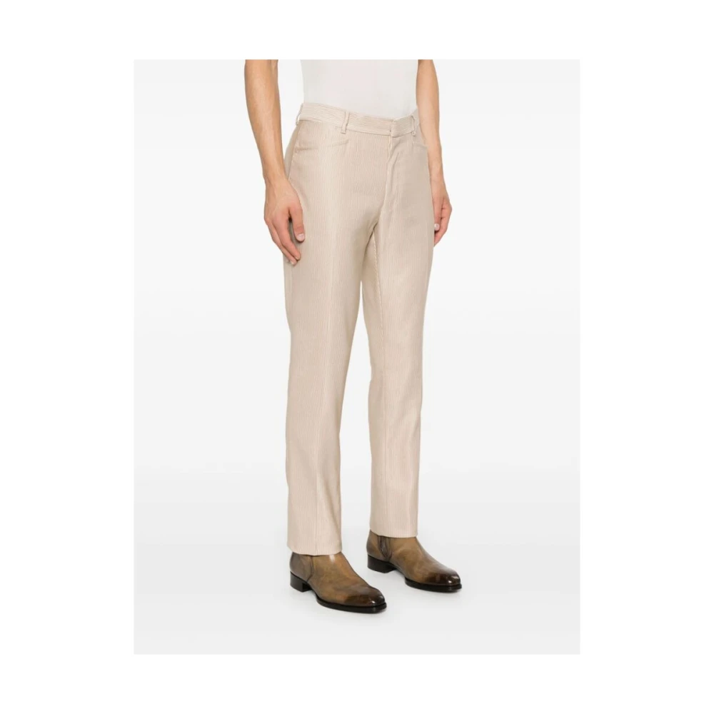Tom Ford Beige Corduroy Tapered Leg Broek Beige Heren