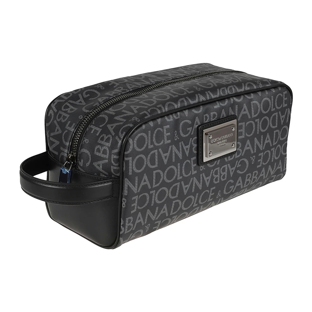 Dolce & Gabbana Zwarte Portemonnees met Jacquard Logo Black Heren