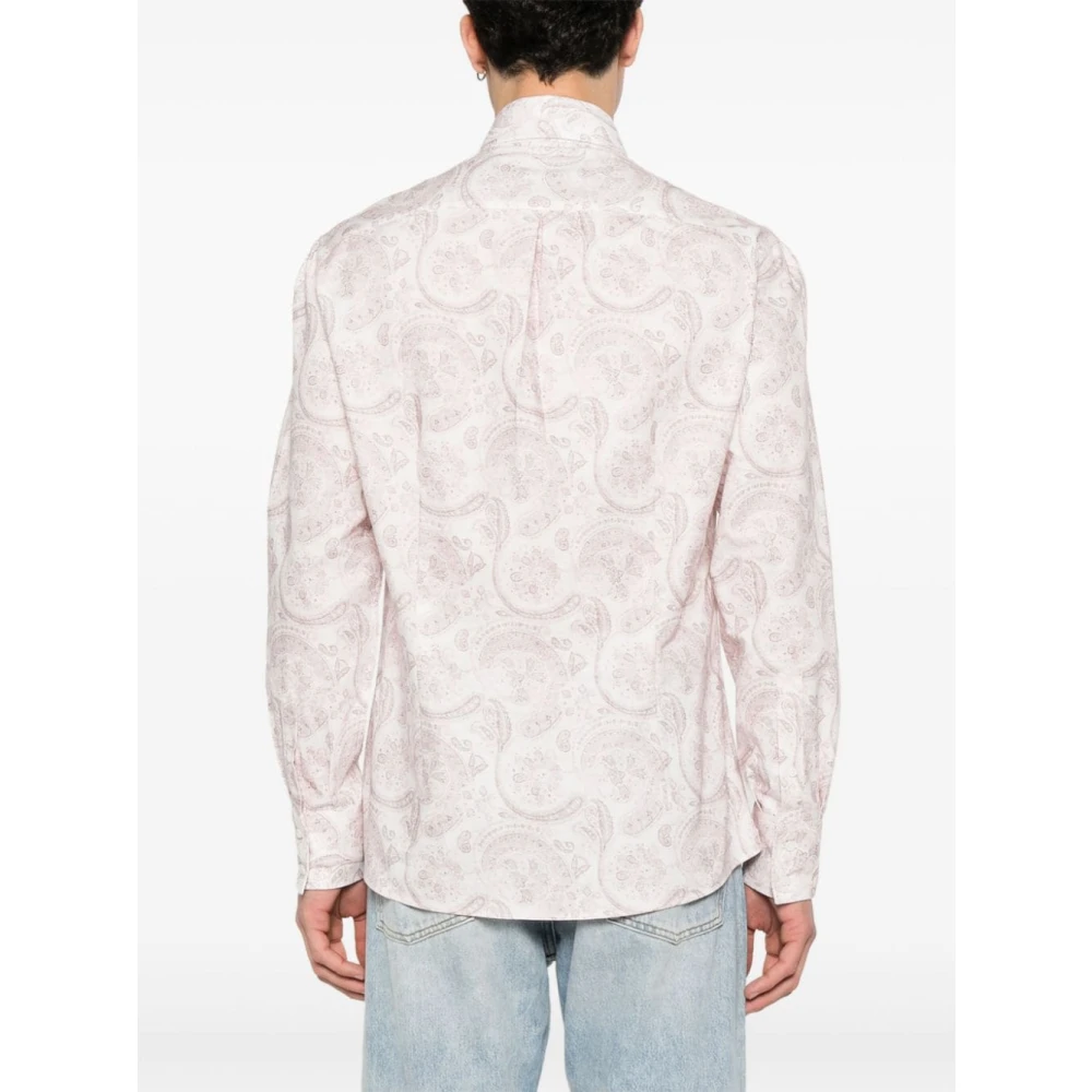 BRUNELLO CUCINELLI Roze Cashmere Print Shirt Multicolor Heren