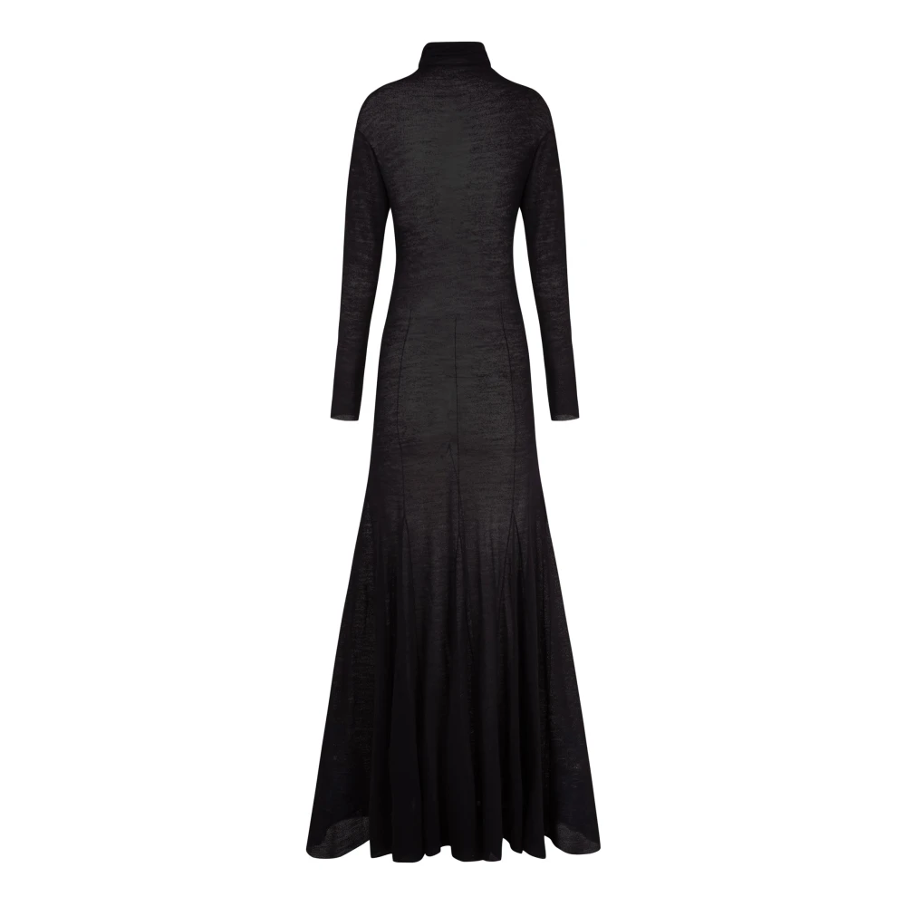 Cortana Zwarte wollen jurk met godets Black Dames