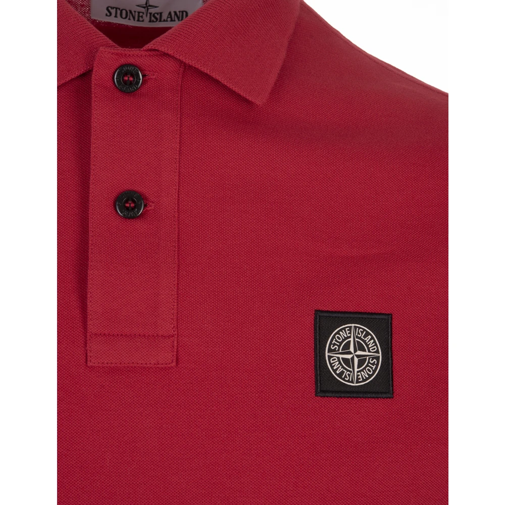 Stone Island Rode Polo Slim Fit Red Heren