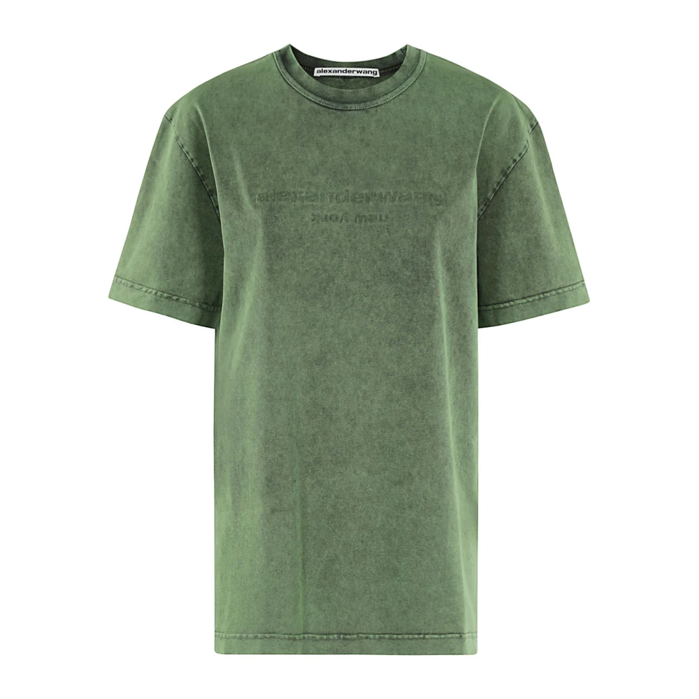 Alexander wang Logo Print Korte Mouw T-shirt Green Dames