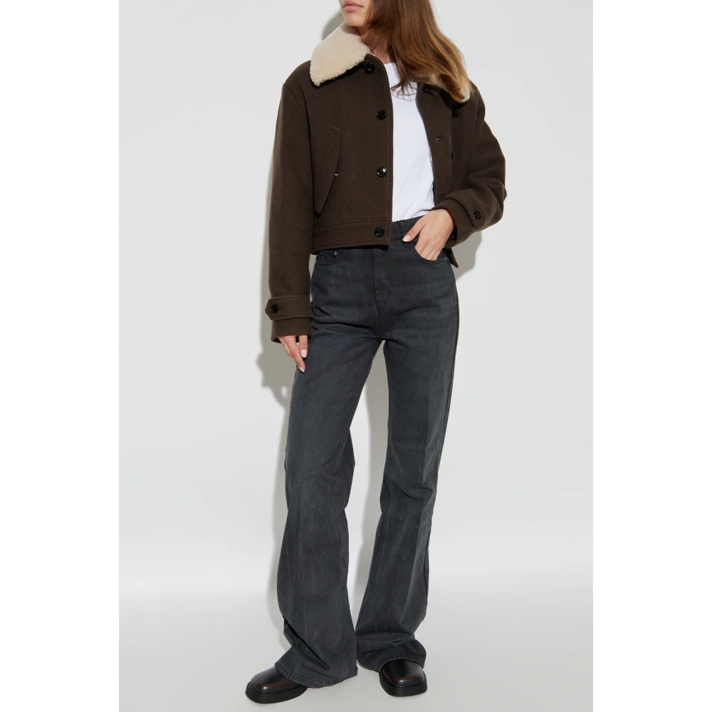 Ami Paris Wide-Leg Jeans Gray Dames
