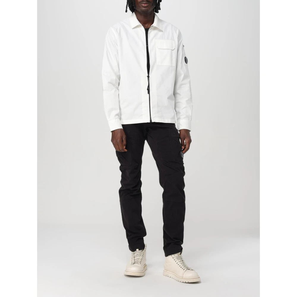 C.P. Company Witte Katoenen Regular Fit Jas White Heren