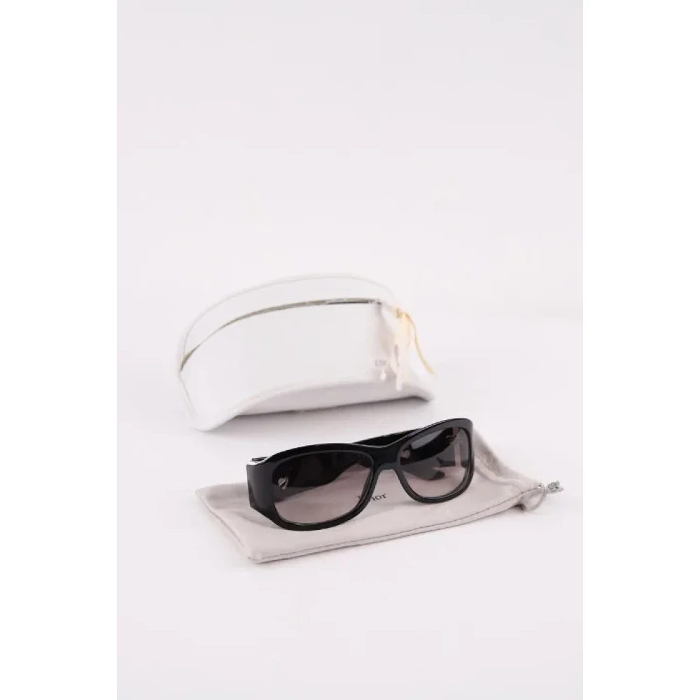 Dior Vintage Pre-owned Fabric sunglasses Black Dames