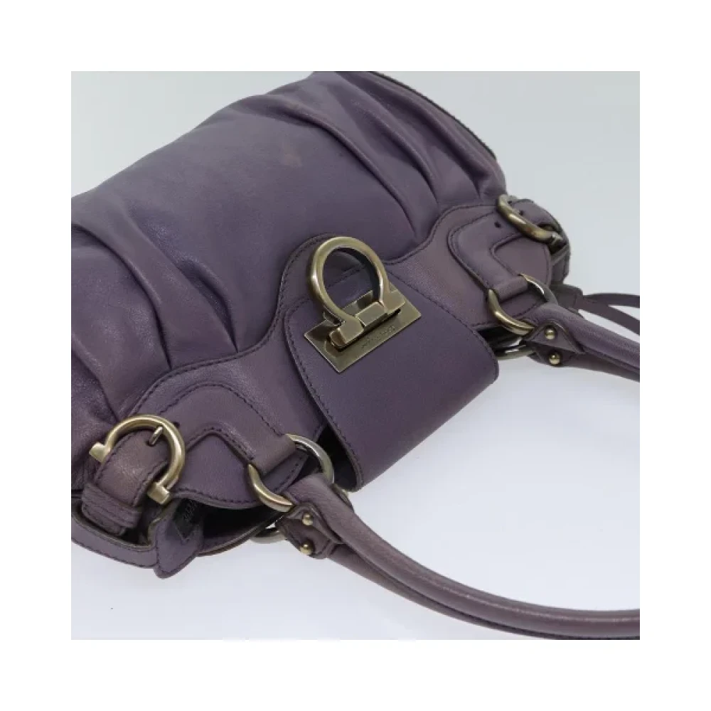 Salvatore Ferragamo Pre-owned Leather handbags Purple Dames