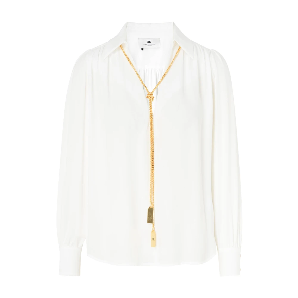 Elisabetta Franchi Ivoor Shirt Ca09346E2-360 White Dames