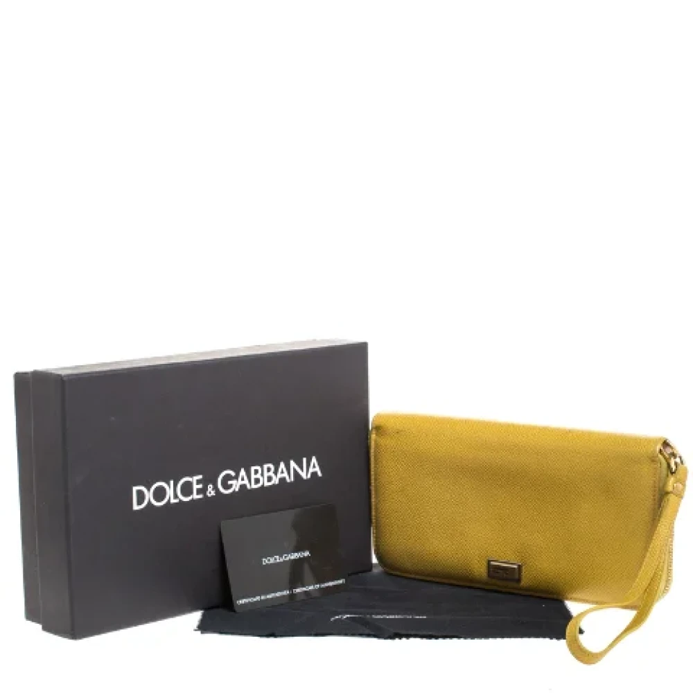Dolce & Gabbana Pre-owned Leather wallets Yellow Dames