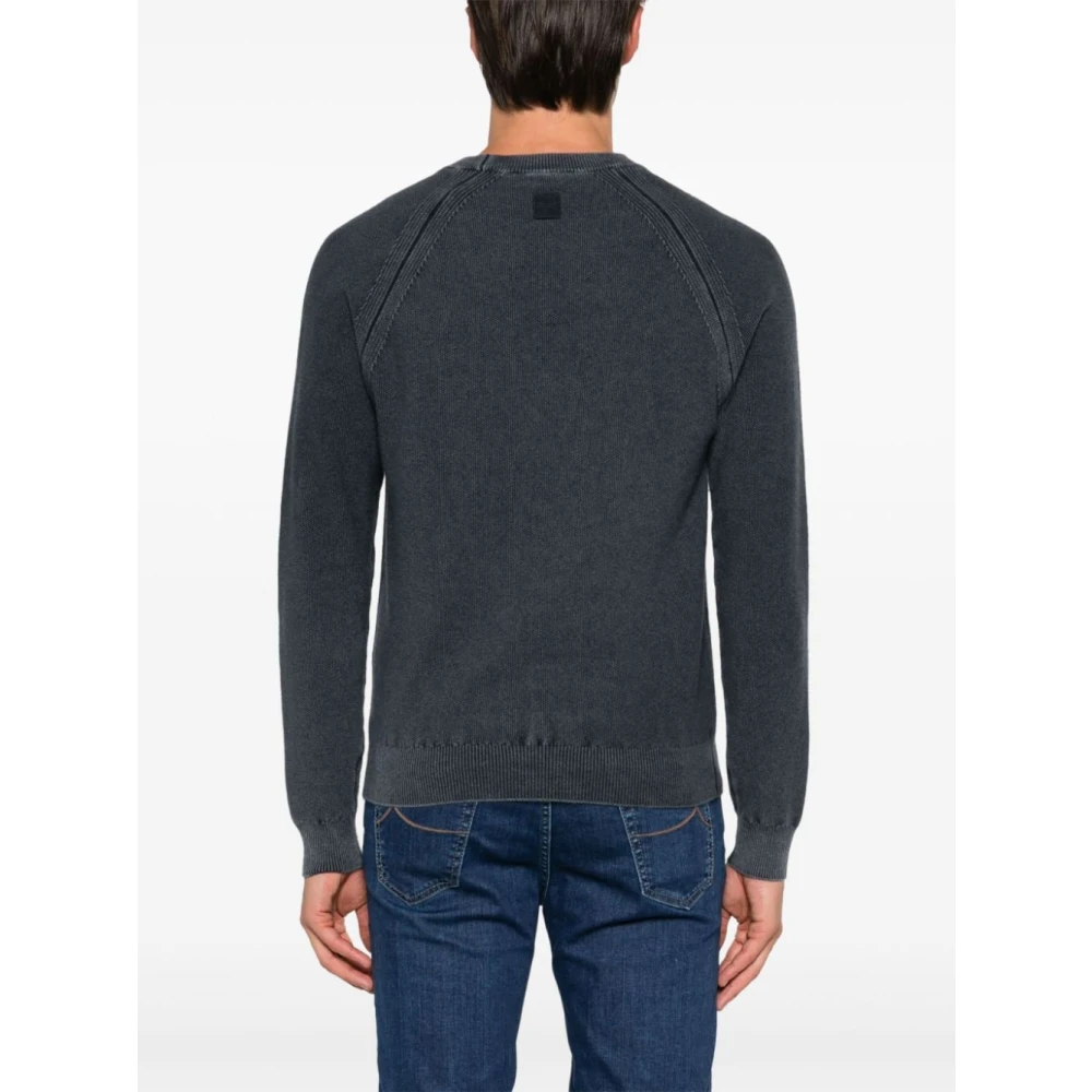 Jacob Cohën Navy Blauw Kasjmier Gebreide Trui Blue Heren