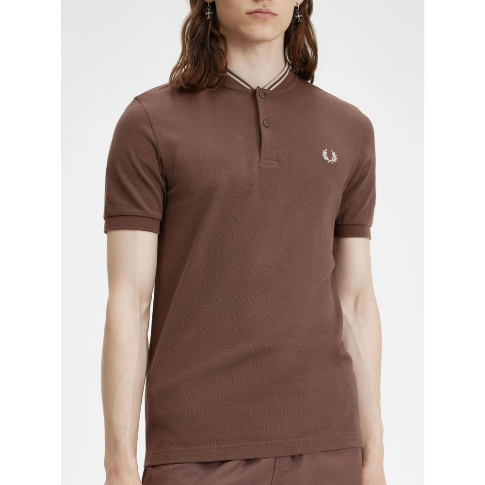 Fred Perry Bruine Polo Katoen Piqué Klassieke Pasvorm Brown Heren